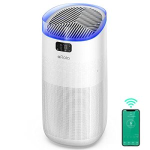 Afloia Air Purifiers for Home Large Room Up to 1500 Sq Ft, Smart Air Purifier WiFi Alexa Control PM2.5 Monitor, H13 True HEPA Filter with UV-C Light Cleaner for Allergies Pets Dust Pollen