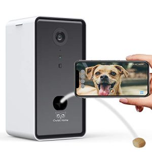 Owlet Home | Pet Camera with Treat Dispenser & Tossing for Dogs/Cats, WiFi, 1080P Camera, Live Video, Auto Night Vision, 2-Way Audio, Compatible with Alexa